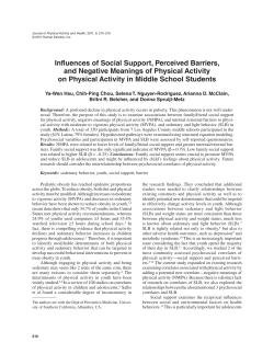 Influences of Social Support, Perceived Barriers, and Negative