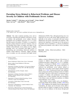 Parenting Stress Related to Behavioral Problems and Disease