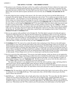 Lesson 3 - The Sinful Nature: The Hidden Enemy