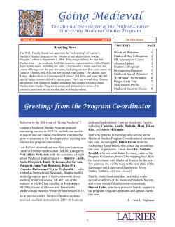 Issue 5 Going Medieval - Wilfrid Laurier University