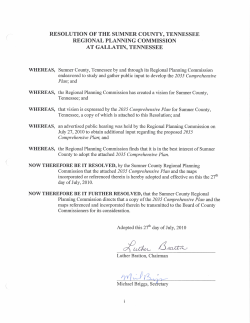 Adoption Resolutions, Acknowledgments, Table of Contents