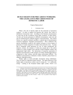 human rights for precarious workers: the legislative