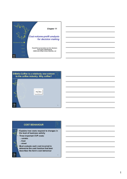Cost-volume-profit analysis for decision making