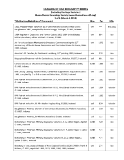 CATALOG OF USA BIOGRAPHY BOOKS