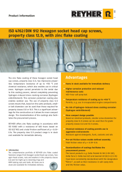 Hexagon socket head cap screws 12.9 with zinc flake coating