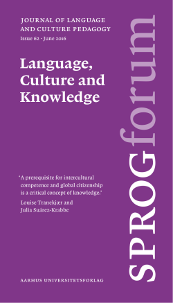 Language, Culture and Knowledge
