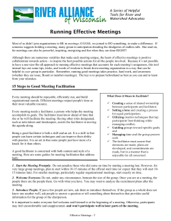 Running Effective Meetings