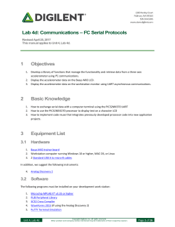 Lab 4d: Communications &ndash; I2C Serial Protocols 1 Objectives 2 Basic
