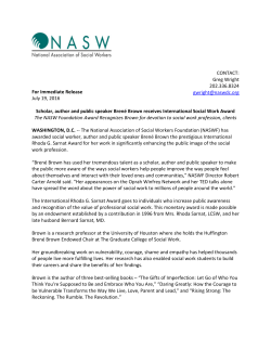 Scholar, author and public speaker Bren&eacute; Brown receives