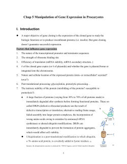 Chap5 Manipulation of Gene Expression in Prokaryotes