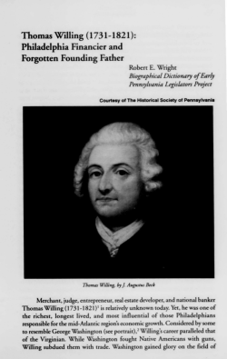 Thomas Wllling (1731-1821): Phiadelphia