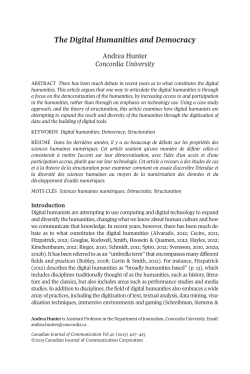 The Digital Humanities and Democracy