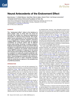 Neural antecedents of the endowment effect