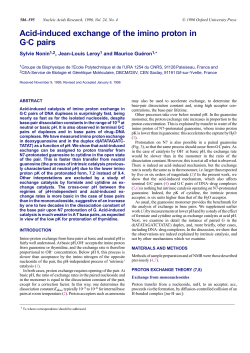 Acid-induced exchange of the imino proton in G&middot;C pairs