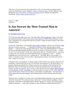 Is Jon Stewart the Most Trusted Man in America?