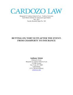 betting on tort suits after the event: from champerty