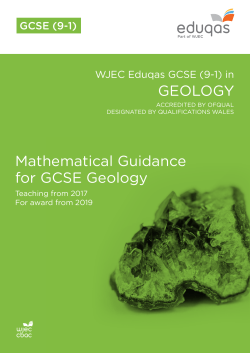GEOLOGY Mathematical Guidance for GCSE Geology