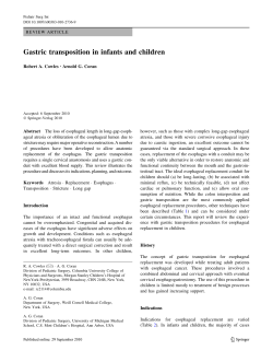 Gastric transposition in infants and children