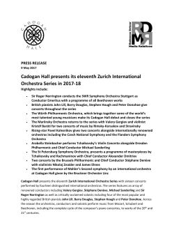 the Zurich International Orchestra Series