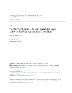 The Vain Search for Legal Unity in the Fragmentation of Global Law