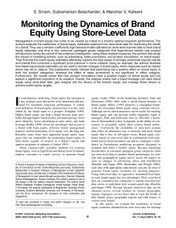 Monitoring the Dynamics of Brand Equity Using Store