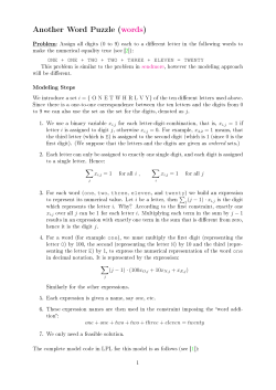 Another Word Puzzle (words) - A Mathematical Modeling Language