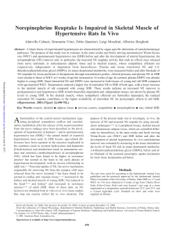 Norepinephrine Reuptake Is Impaired in Skeletal