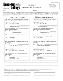 2016&ndash;17 Low Income Statement
