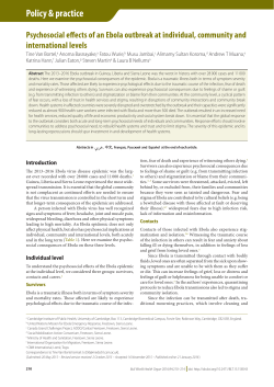Psychosocial effects of an Ebola outbreak at individual