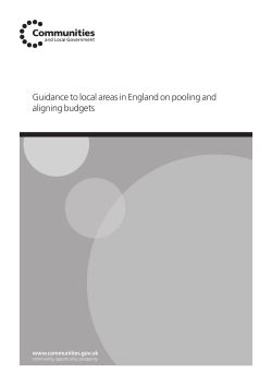 Guidance to local areas in England on pooling and aligning budgets