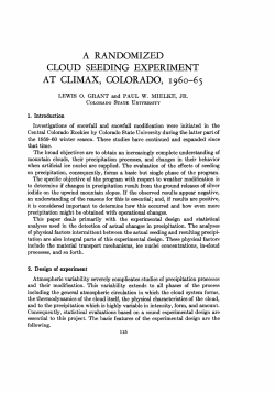 A RANDOMIZED CLOUD SEEDING EXPERIMENT AT CLIMAX