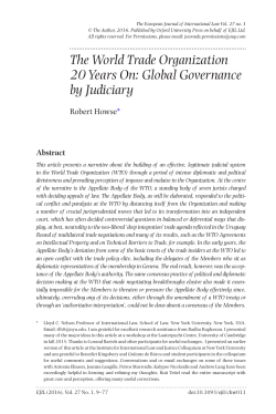 The World Trade Organization 20 Years On