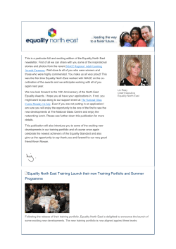 June Newsletter - Equality North East