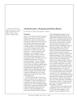Social Security: A Program and Policy History