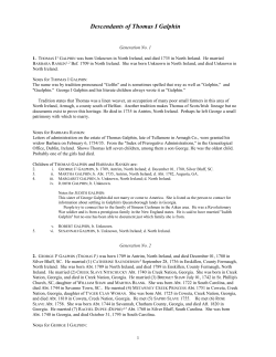 Descendants of Thomas I Galphin