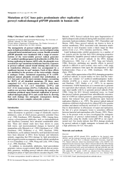 Mutations at G:C base pairs predominate after replication of peroxyl