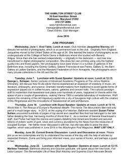 June 2016 - Hamilton Street Club