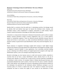 Biometric Technology in Rural Credit Markets: The Case of Malawi