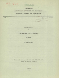 CANADA Monthly Report on AUTOMOBILE STATISTICS in Canada