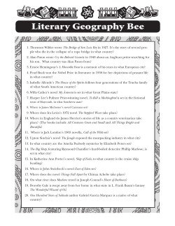 Literary Geography Bee