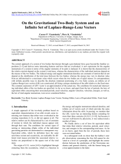 On the Gravitational Two-Body System and an Infinite Set of Laplace