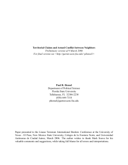 Territorial Claims and Armed Conflict between