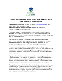 Georgia Water Coalition names &ldquo;Dirty Dozen&rdquo; exposing the 12 worst