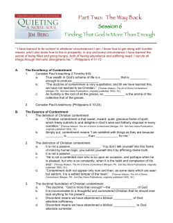 Session 6-Finding That God Is More Than Enough HANDOUT 2016