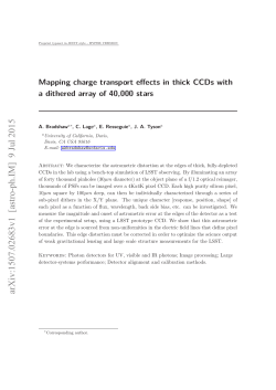 Mapping charge transport effects in thick CCDs with a dithered array