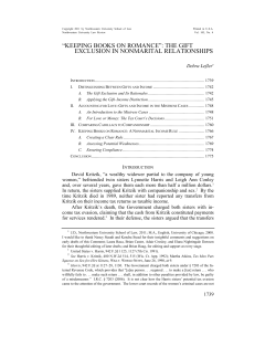 "Keeping Books on Romance": The Gift Exclusion in Nonmarital