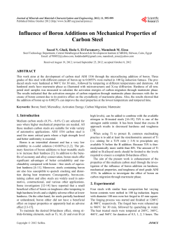 Influence of Boron Additions on Mechanical Properties of Carbon Steel