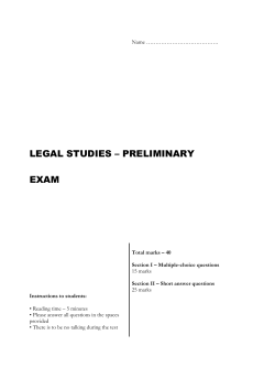 Practice Exam - Preliminary Legal Studies