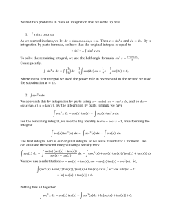 Two integration by parts problems from class.