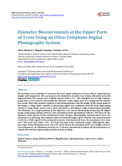 Diameter Measurements of the Upper Parts of Trees Using an Ultra